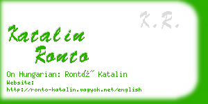 katalin ronto business card